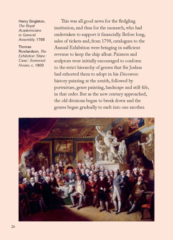 A LITTLE HISTORY OF THE ROYAL ACADEMY, in silver font on bright red cover.