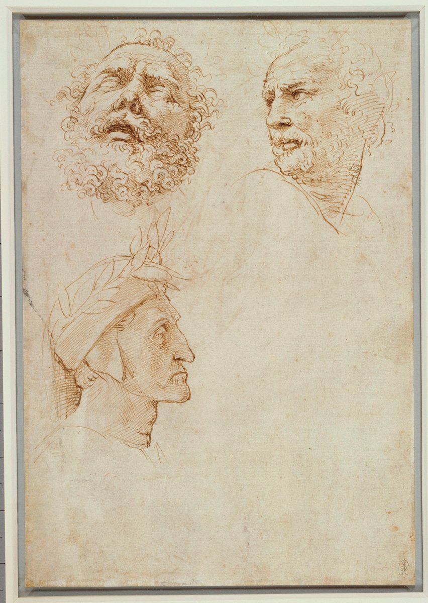 Drawing of head of apostle, on cover of 'Raphael, The Drawing', by Ashmolean Museum.