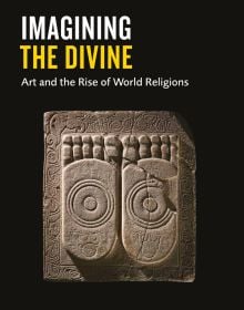 Footprints of the Buddha on black cover of 'Imagining the Divine, Art and the Rise of World Religions', by Ashmolean Museum.