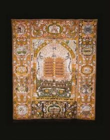 Footprints of the Buddha on black cover of 'Imagining the Divine, Art and the Rise of World Religions', by Ashmolean Museum.