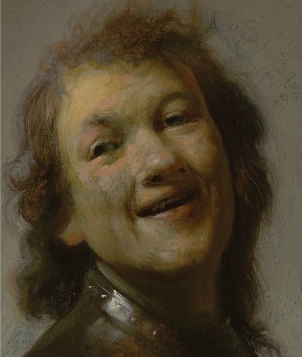 Book cover of Young Rembrandt; with a self-portrait painting. Published by Ashmolean Museum.