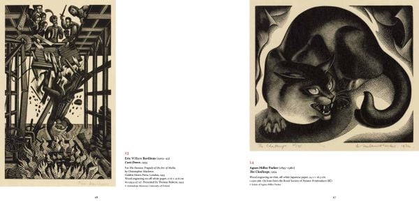 Book cover of Box of Delights, Wood Engravings from the Ashmolean Collection; with a round, hollow wood carving. Published by Ashmolean Museum.