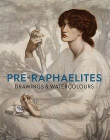 Drawing of The Day Dream by Dante Gabriel Rossetti, model holding white flower, on cover of 'Pre-Raphaelite Drawings and Watercolours', by Ashmolean Museum.