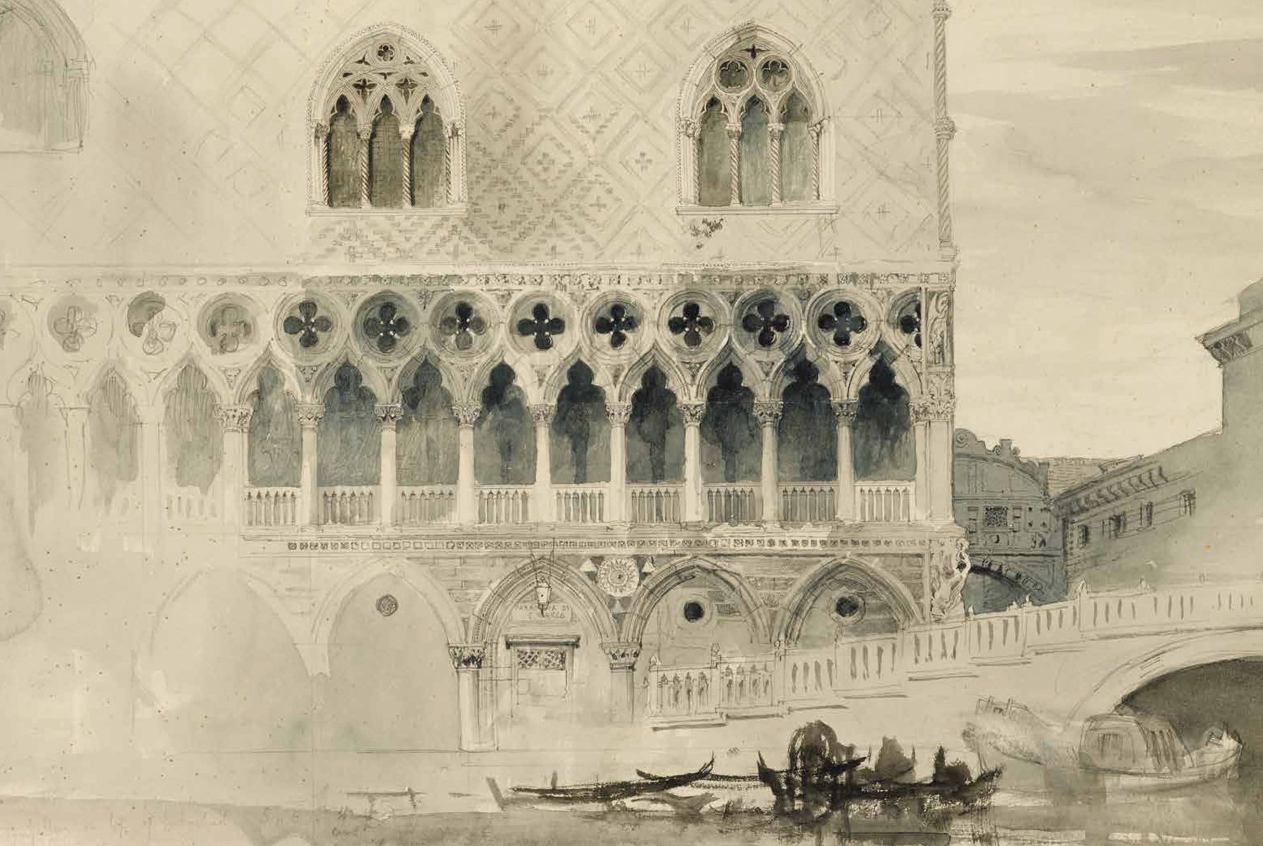 Detailed sketch of York minster cathedral façade, on cover of 'An Instinct to Draw, John Ruskin's Drawings in the Ashmolean Museum', by Ashmolean Museum.