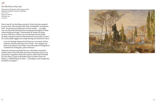 Sepia painting of the valley thick with corn, on cover of 'The Works of Samuel Palmer', by Ashmolean Museum.