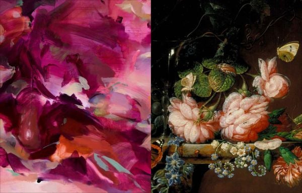 Book cover of Ashmolean NOW: Daniel Crews-Chubb x Flora Yukhnovich, with an abstract painting titled 'Immortal II (turquoise)'. Published by Ashmolean Museum.