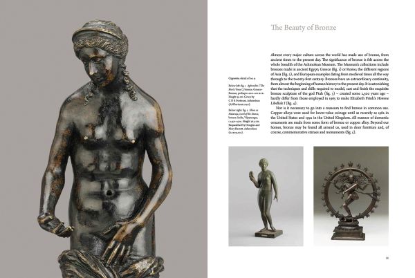Book cover of The Beauty of Bronze, with a bronze statue of female figure. Published by Ashmolean Museum.