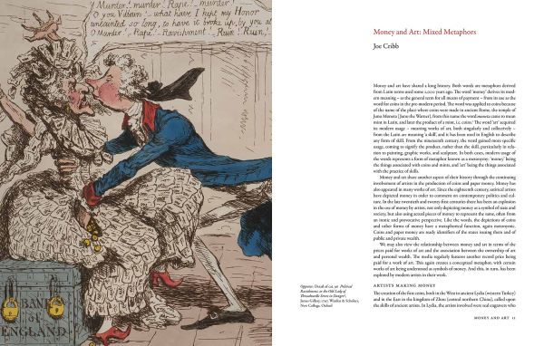 Book cover of Money Talks: Art, Society & Power, with a jacket made of printed banknote material. Published by Ashmolean Museum.