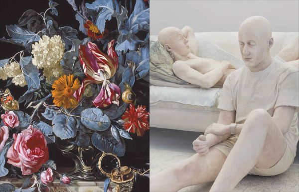 Book cover of Ashmolean NOW 4: Daphne Wright: Deep-Rooted Things: featuring an unfired clay doorless fridge with a vase of flowers on top. Published by Ashmolean Museum.