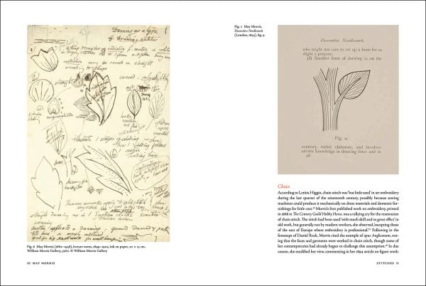 Book cover of May Morris: The Essence and Soul of Beautiful Embroidery; featuring embroidery with floral design. Published by Ashmolean Museum.