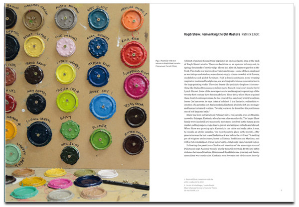 Book cover of Raqib Shaw: Reinventing the Old Masters, featuring a painting titled 'Self Portrait as The Opium Smoker (A Midsummer Night’s Dream)'. Published by National Galleries of Scotland.