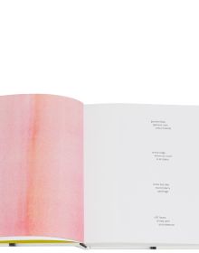 Vertical bleeding black paint line to centre of cream cover of 'Callum Innes – a pure land', by Circa Press.