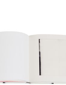 Vertical bleeding black paint line to centre of cream cover of 'Callum Innes – a pure land', by Circa Press.