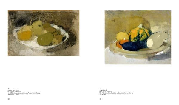 Self-Portrait, Black Background, 1915 by Helene Schjerfbeck, HELENE SCHJERFBECK in orange font to bottom right.