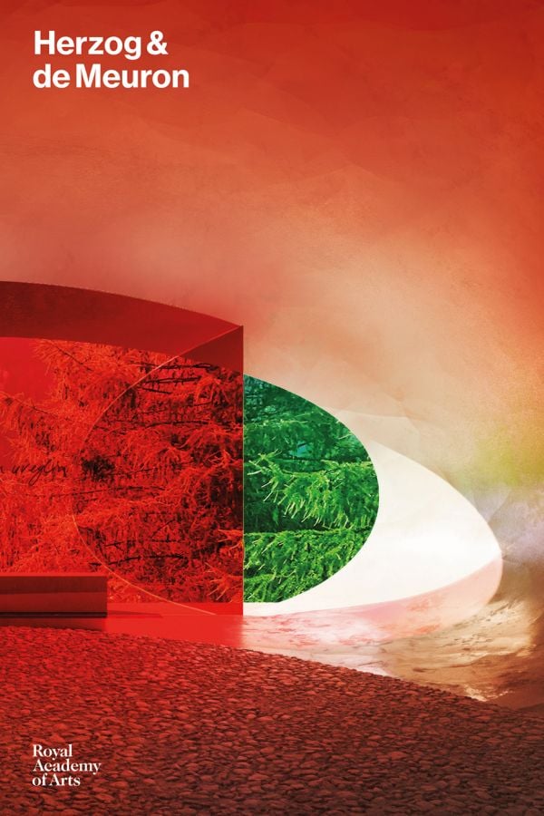 Book cover of Herzog & de Meuron, with a curved shaped interior of building. Published by Royal Academy of Arts.