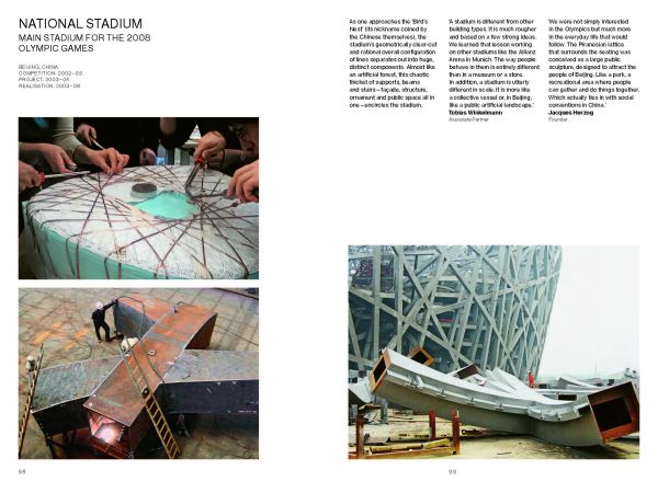 Book cover of Herzog & de Meuron, with a curved shaped interior of building. Published by Royal Academy of Arts.