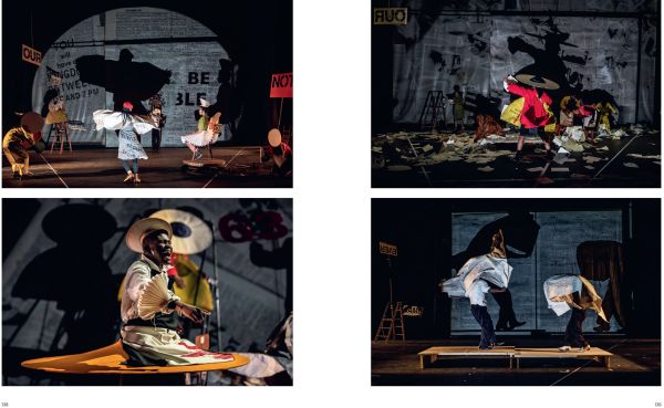 Book cover of William Kentridge, featuring an artwork of a drawing of overcrowded boat, on map collage. Published by Royal Academy of Arts.