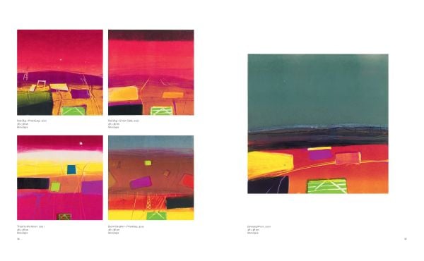 Book cover of Barbara Rae: The Lammermuirs, featuring a painting of brightly coloured landscape under dark sky. Published by Royal Academy of Arts.