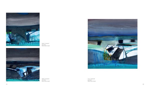 Book cover of Barbara Rae: The Lammermuirs, featuring a painting of brightly coloured landscape under dark sky. Published by Royal Academy of Arts.