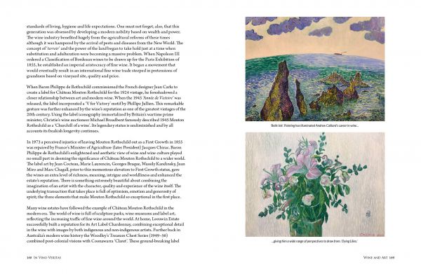 Book cover of In Vino Veritas, A Collection of Fine Wine Writing Past and Present, with a vine tree with roots burrowing into ground. Published by Academie du Vin Library.