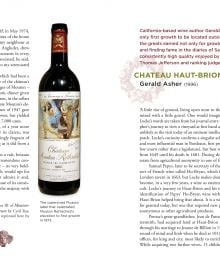Book cover of On Bordeaux, Tales of the Unexpected from the World's Greatest Wine Region, with a bottle of red wine, a glass of red wine, with grapes in front of vineyard. Published by Academie du Vin Library.