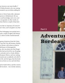 Book cover of Viking in the Vineyard, Stories from a revolutionary winemaker, with Peter Vinding-Diers in blue apron and checked shirt. Published by Academie du Vin Library.