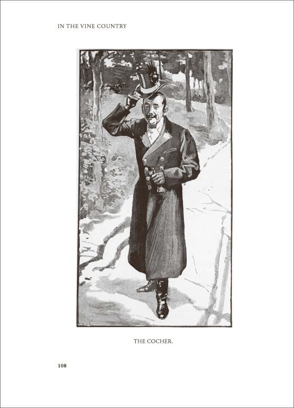 Book cover of In the Vine Country, featuring an impressionist painting titled 'Women Tying the Vine' by Henri-Edmond Cross, 1890. Published by Academie du Vin Library.