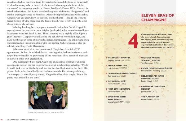 Book cover of On Champagne, A tapestry of tales to celebrate the greatest sparkling wine of all…, with a glass of champagne. Published by Academie du Vin Library.