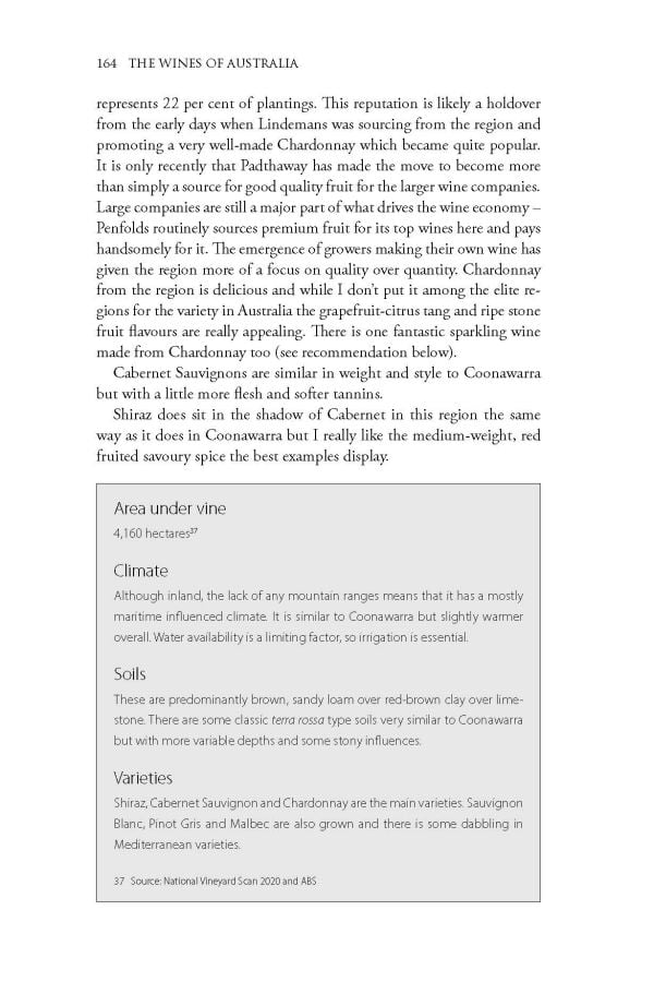 Book cover of Mark Davidson's guide The Wines of Australia, with Gnadenberg Church by Henschke's Hill of Grace vineyard. Published by Academie du Vin Library.