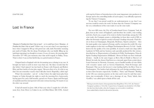 Book cover of Ben Howkins's, Adventures in the Wine Trade, Diary of a Vintner's Scholar, with two men drinking glasses of red wine. Published by Academie du Vin Library.