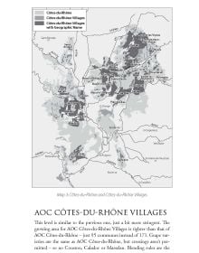 Book cover of Matt Wall's guide, Wines of the Rhône, with vineyards and castle behind. Published by Academie du Vin.