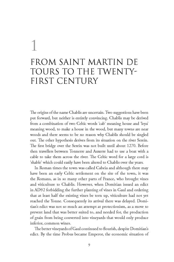 Book cover of Rosemary George's guide, The Wines of Chablis and the Grand Auxerrois, with rolling green hills and a vineyard. Published by Academie du Vin Library.