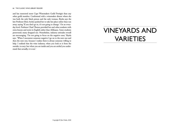 Book cover of The Classic Wine Library Reader, A Taste of the World's Best Wine Writing, with a white wine glass on burgundy. Published by Academie du Vin Library.