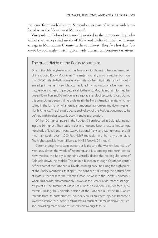 Book cover of Jessica Dupuy's guide, The Wines of Southwest U.S.A, with vineyards under a bright yellow sun. Published by Academie du Vin.