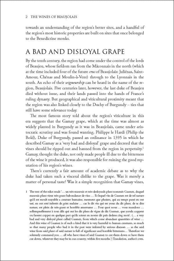 Book cover of The Wines of Beaujolais; featuring a vineyard. Published by Academie Du Vin.