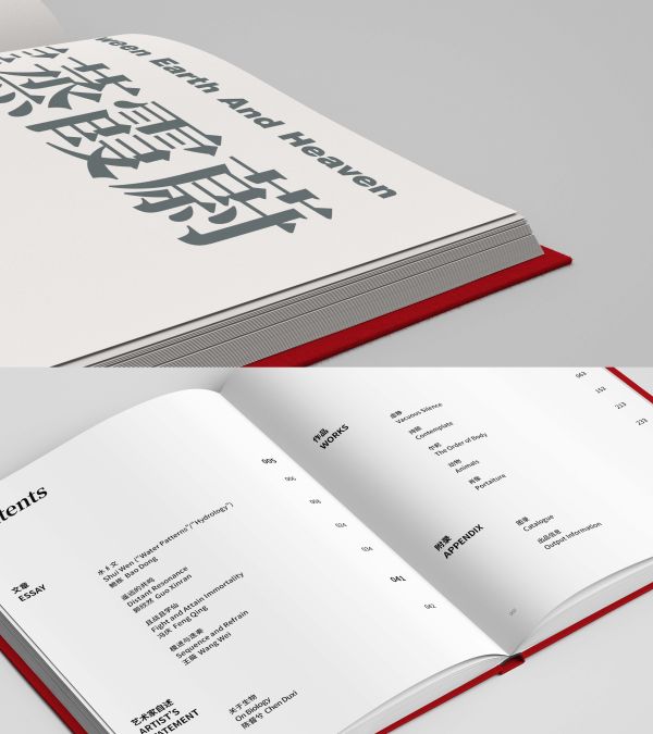 Book cover of Chen Duxi's Between Earth And Heaven, with pink magnolia flower on end of branch. Published by Artpower International.