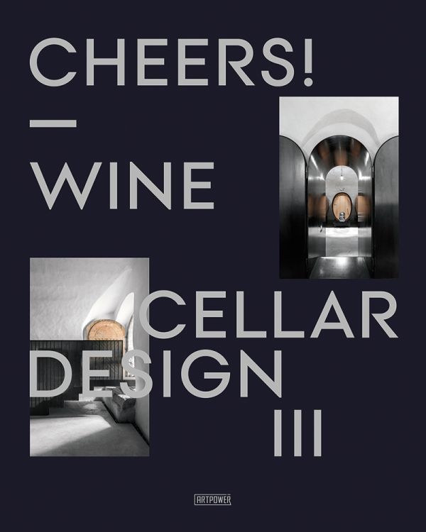 Book cover of Cheers! Wine Cellar Design III', with Interiors of two modern wine cellars. Published by Artpower International.