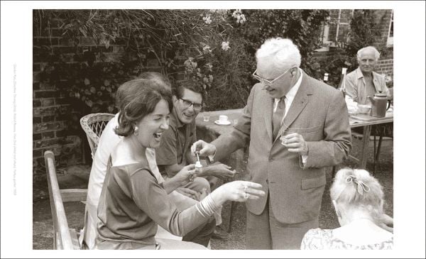 Book cover of Surrealist Weekends: Farleys in the Fifties; featuring Lee Miller and Roland Penrose in the garden. Published by Lee Miller Archives.