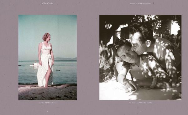 Book cover of Love Letters: Bound in Gold Handcuffs; featuring Lee Miller and Roland Penrose, with hand-written letters. Published by Lee Miller Archives.