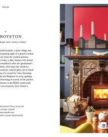 Book cover of Gina Jackson's British Boutique Hotels, with hotel façade with green lollipop bushes. Published by Hoxton Mini Press.