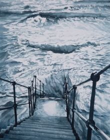 Book cover of Sara Cooper's Emma Stibbon: Melting Ice / Rising Tides, with a snow covered mountain landscape. Published by Royal Academy of Arts.