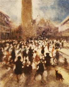 Book cover of Nancy Campbell's Bill Jacklin: Monotypes, with a painting of seascape with flecks of sea spray. Published by Royal Academy of Arts.