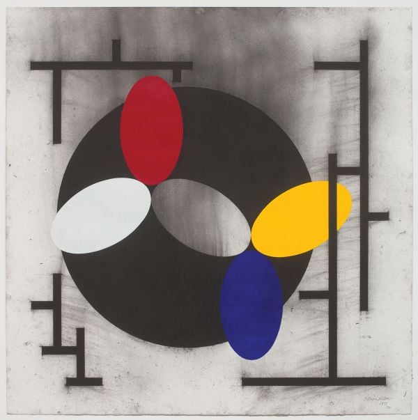 Book cover of Andrew Lambirth's Nigel Hall: Drawings, with a black and orange sculpture sketch. Published by Royal Academy of Arts.