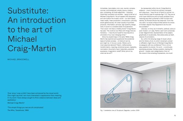 Book cover of Michael Craig-Martin, with a painting of green electric guitar behind red bench seat. Published by Royal Academy of Arts.