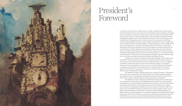 Book cover of Astonishing Things: The Drawings of Victor Hugo, featuring a drawing in black ink of an octopus. Published by Royal Academy of Arts.