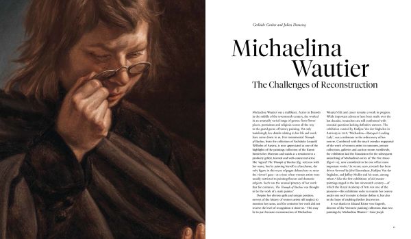 Book cover of Michaelina Wautier; featuring a painting of figures and a goat. Published by Royal Academy of Arts.