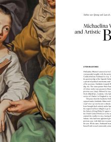 Book cover of Michaelina Wautier; featuring a painting of figures and a goat. Published by Royal Academy of Arts.