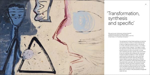 Book cover of Rose Wylie; featuring a painting of a figure in pink, and a large black insect. Published by Royal Academy of Arts.