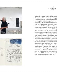 Book cover of Talking Painting: Writings on Art and Artists, 1977–2025: Ian McKeever; featuring artist facing away from the viewer, hanging a piece of work on wall. Published by Royal Academy of Arts.