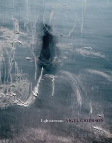 Pale blue and white blurred abstract photograph of figure in sea, on cover of 'Lightstream', by Lost Press.